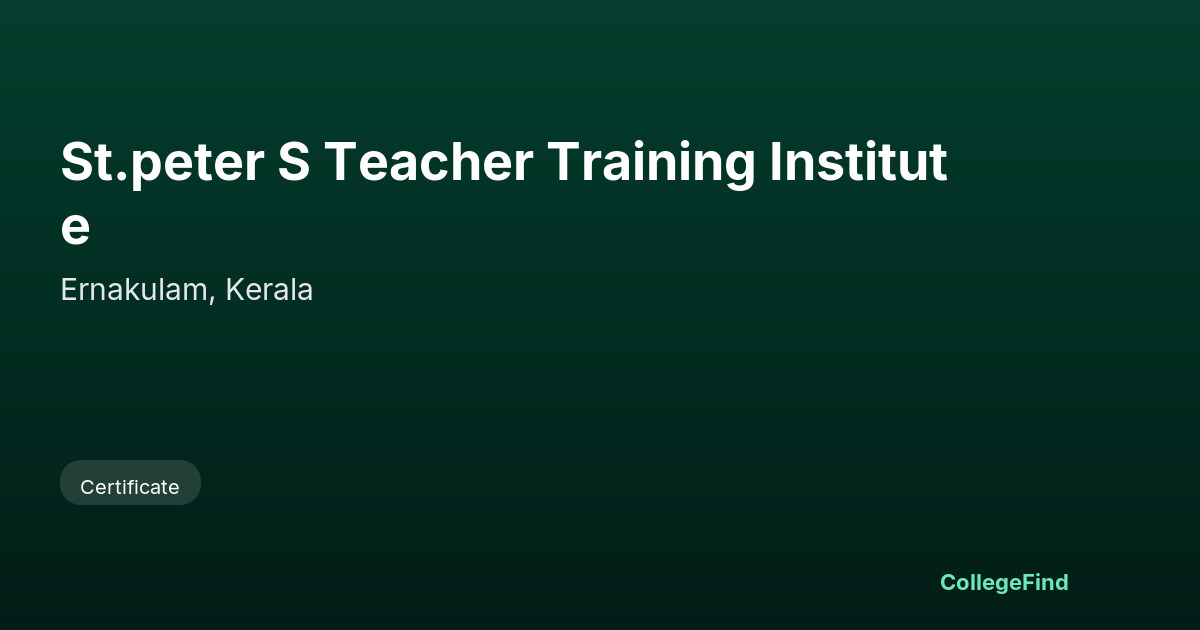 st.peter s teacher training institute
