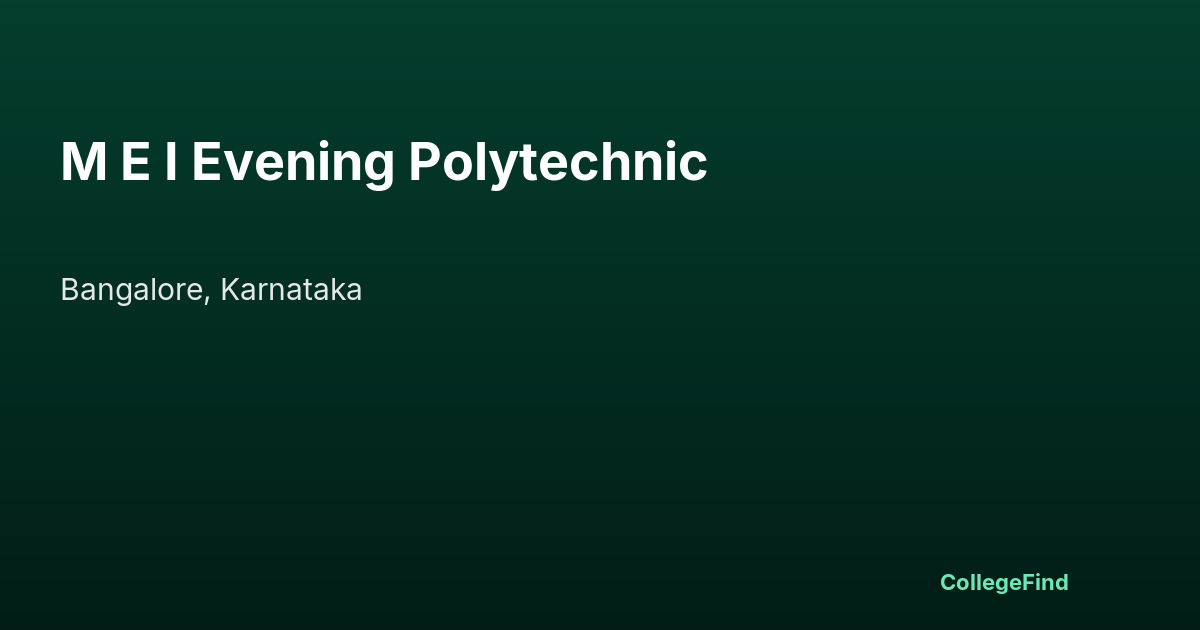 m e i evening polytechnic