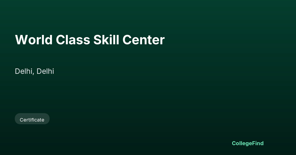 world class skill center