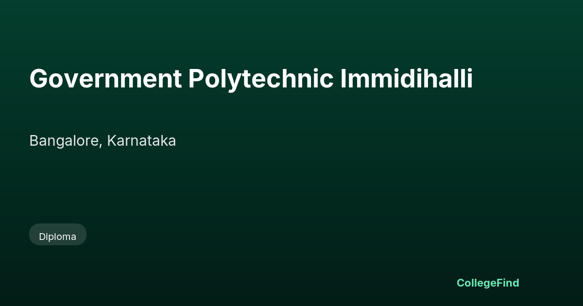 government polytechnic immidihalli