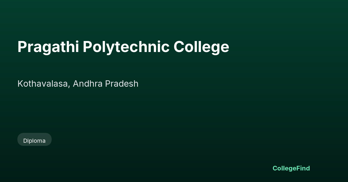 pragathi polytechnic college