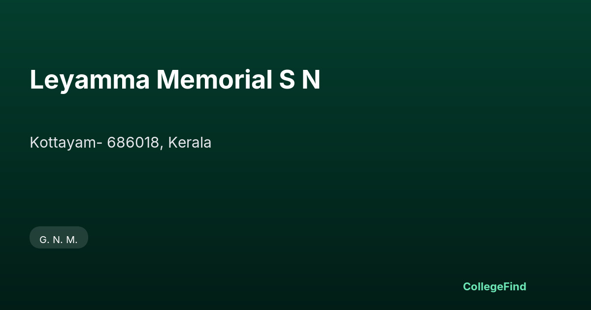 leyamma memorial s n