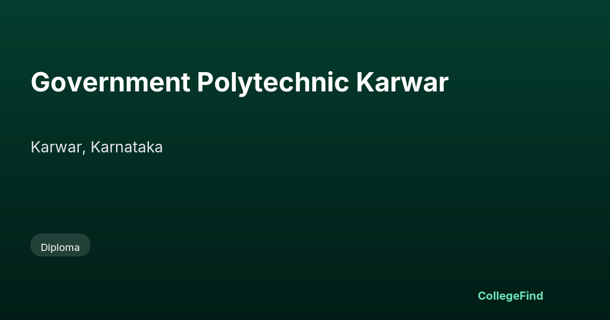 government polytechnic karwar