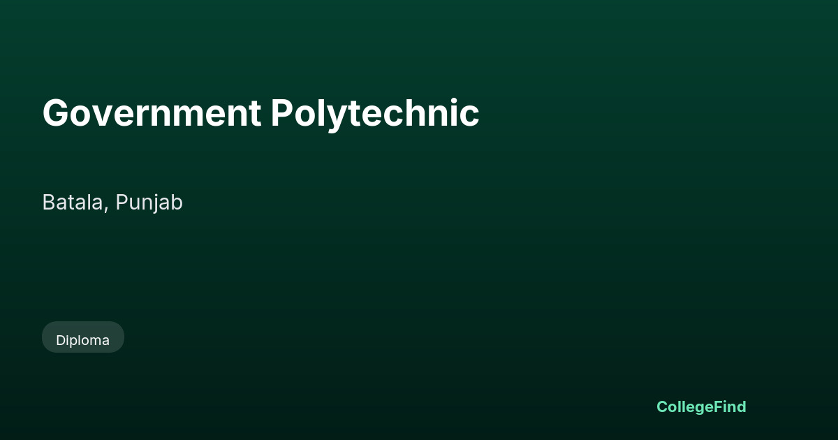 government polytechnic