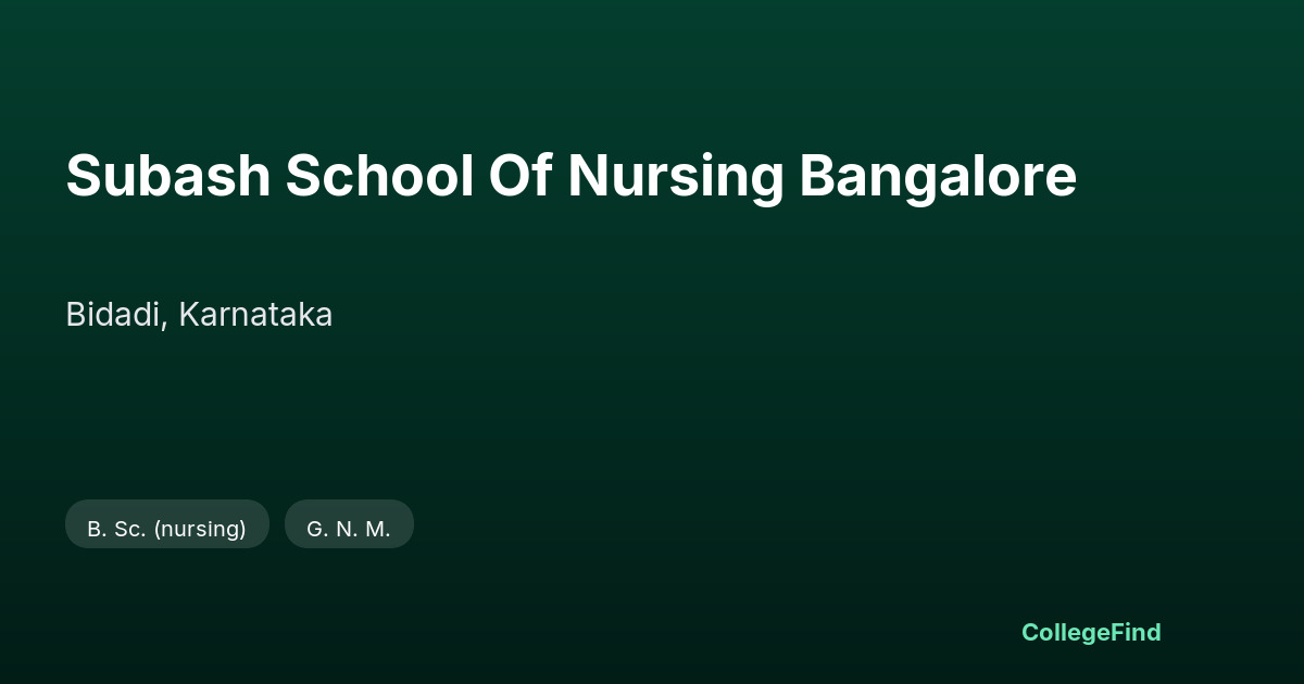 subash school of nursing bangalore