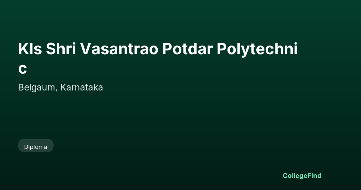 kls shri vasantrao potdar polytechnic