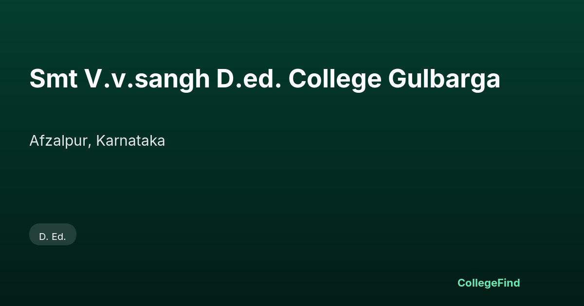 smt v.v.sangh d.ed. college gulbarga