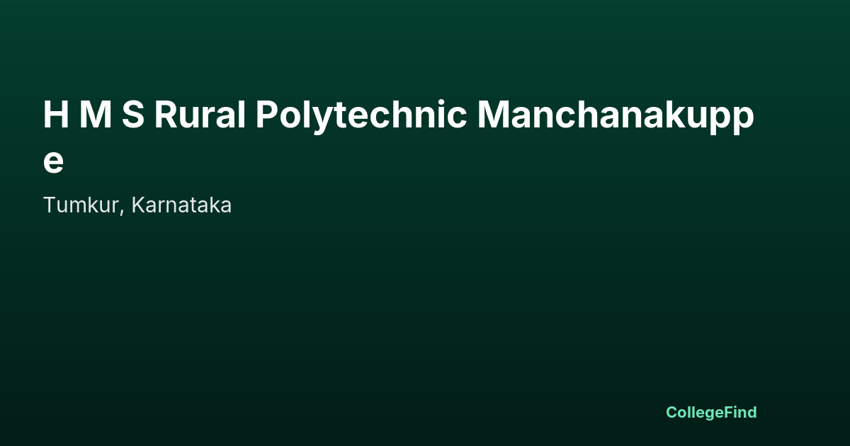 h m s rural polytechnic manchanakuppe