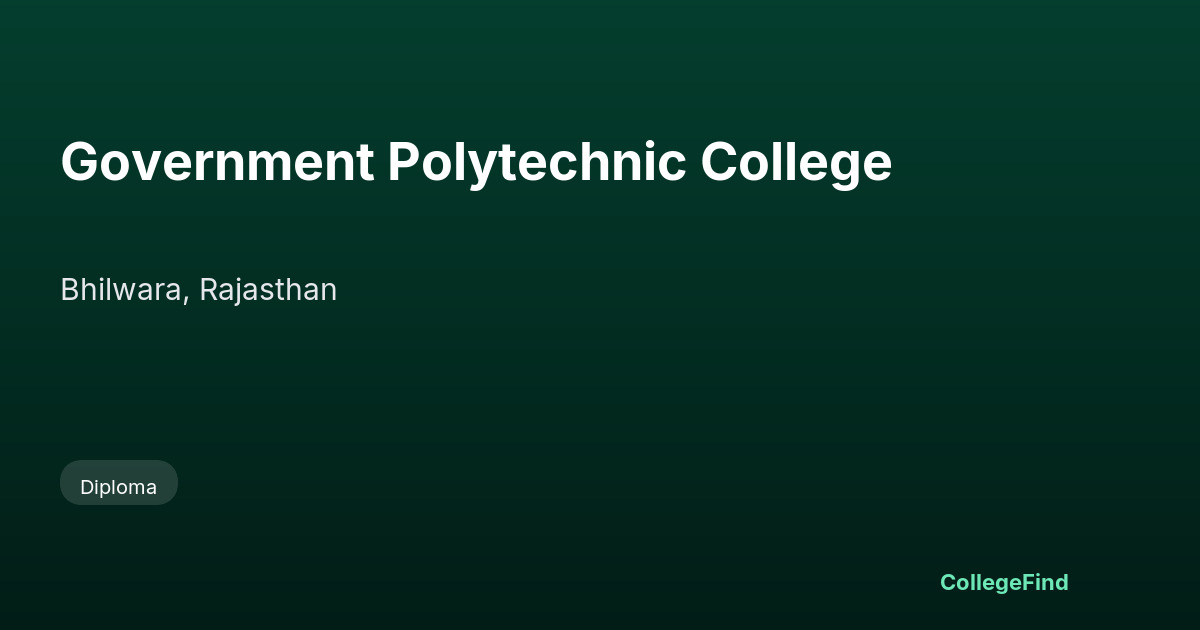 government polytechnic college