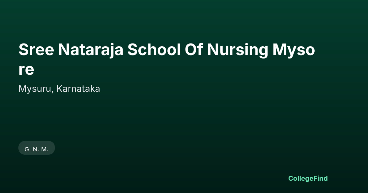 sree nataraja school of nursing mysore