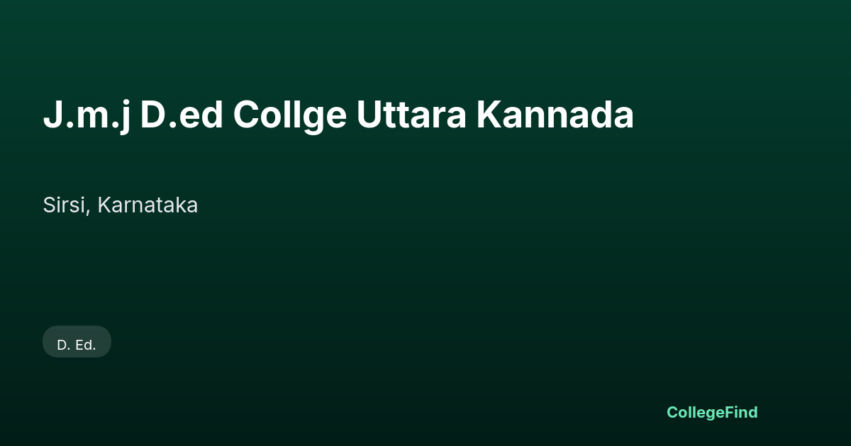 j.m.j d.ed collge uttara kannada