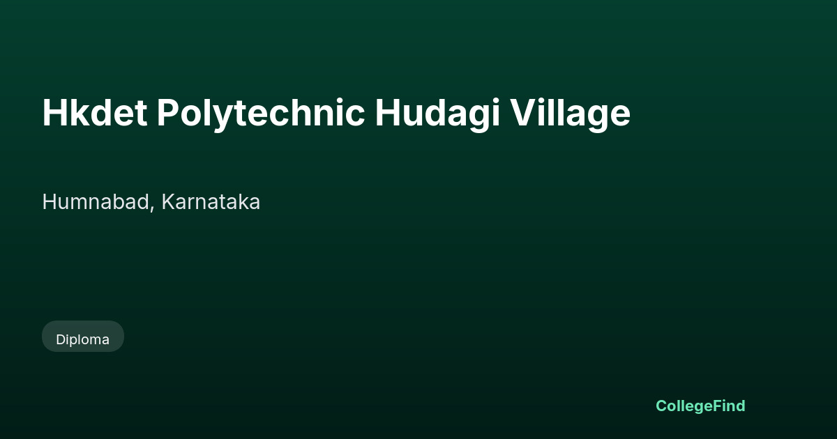 hkdet polytechnic hudagi village