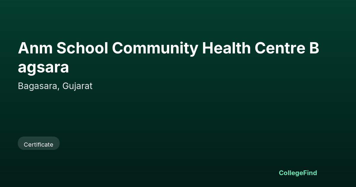 anm school community health centre bagsara