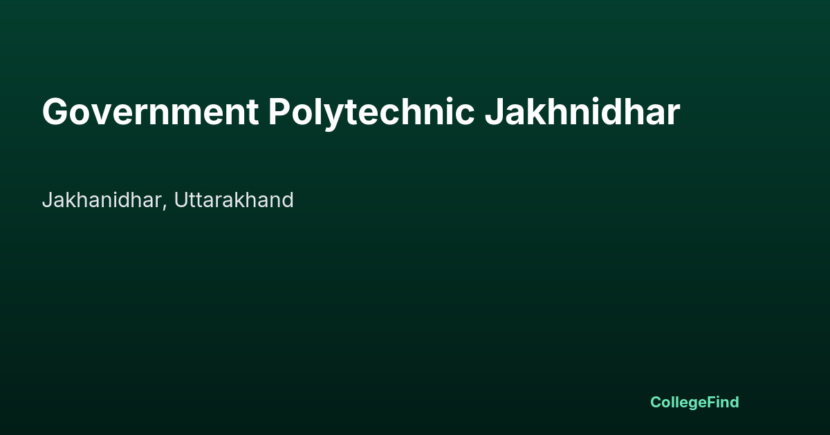 government polytechnic jakhnidhar