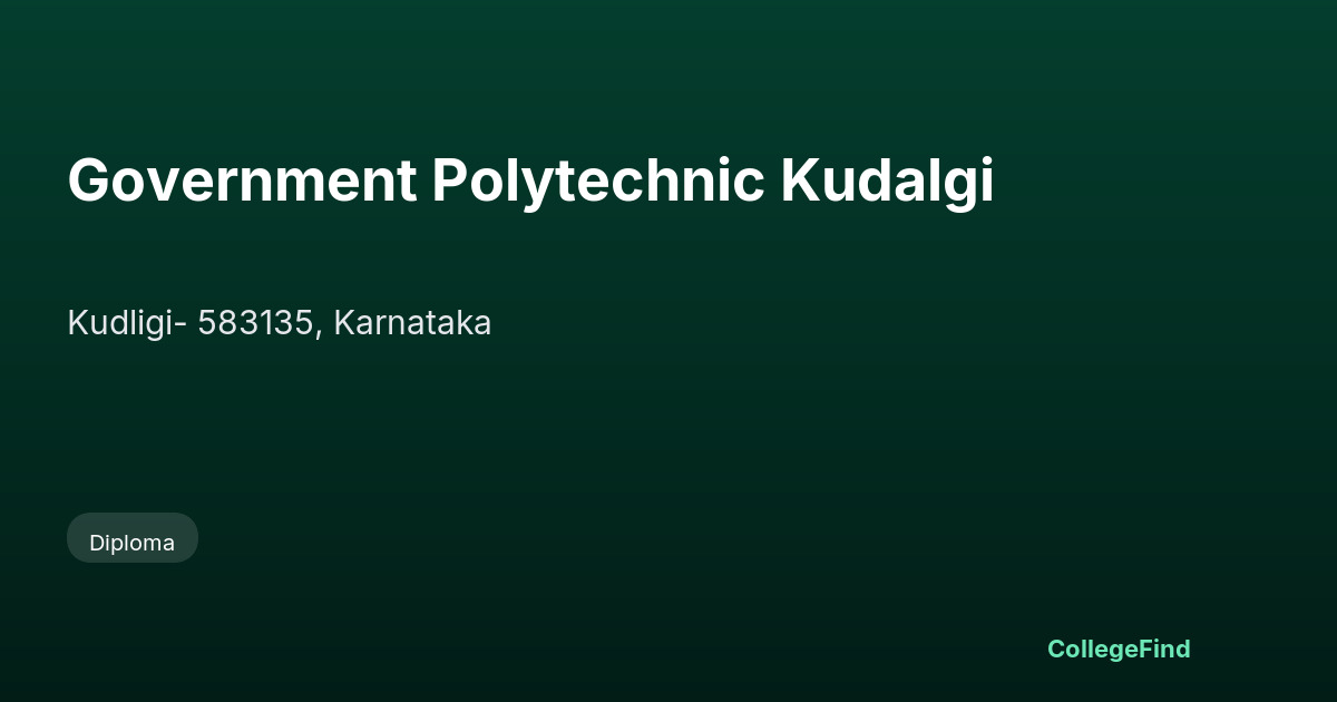 government polytechnic kudalgi