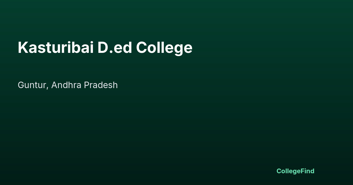kasturibai d.ed college
