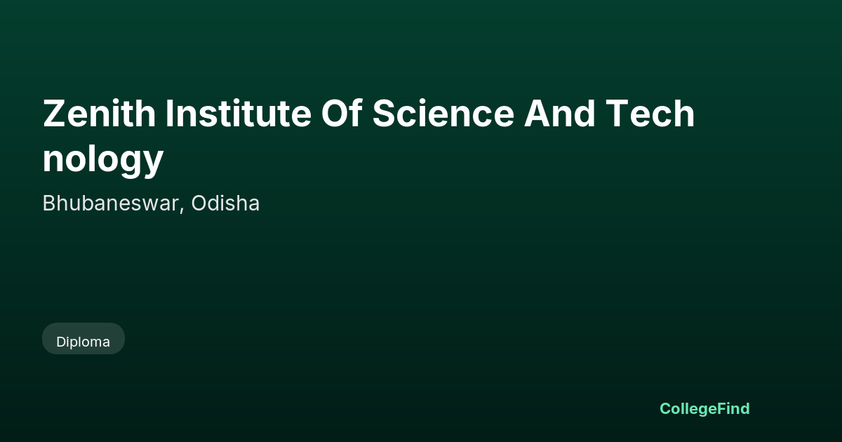 zenith institute of science and technology