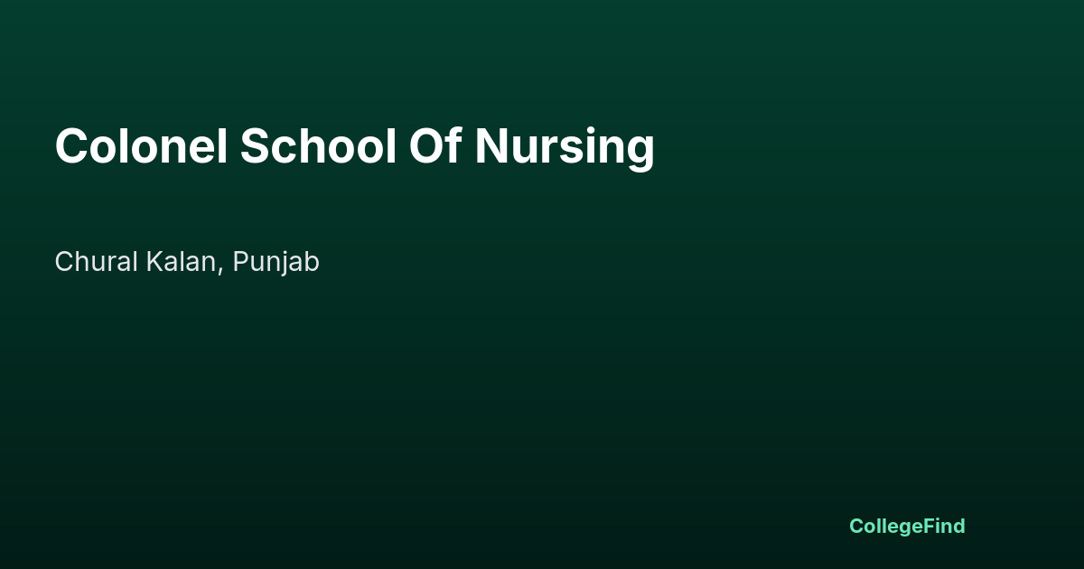 colonel school of nursing