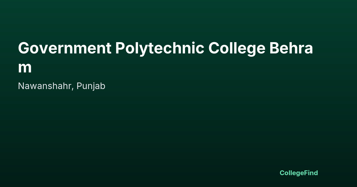 government polytechnic college behram