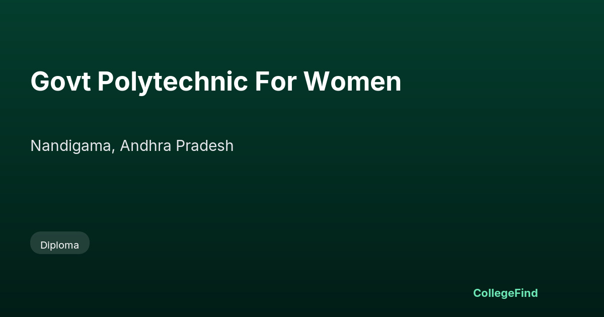govt polytechnic for women