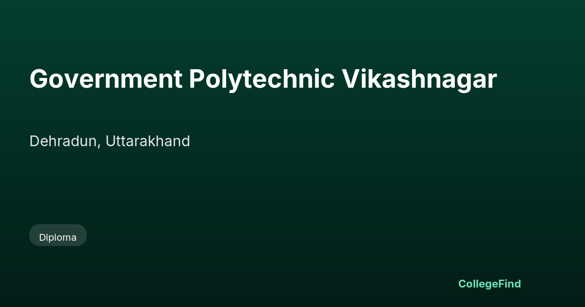government polytechnic vikashnagar