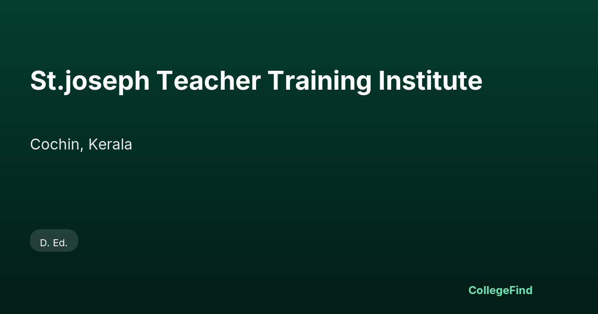 st.joseph teacher training institute