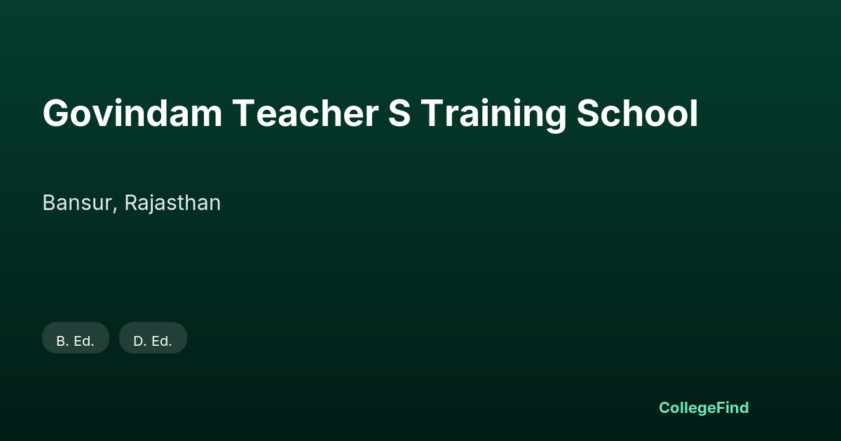 govindam teacher s training school