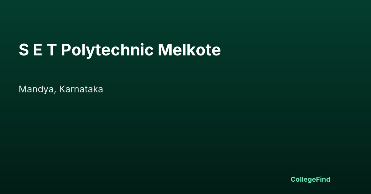 s e t polytechnic melkote
