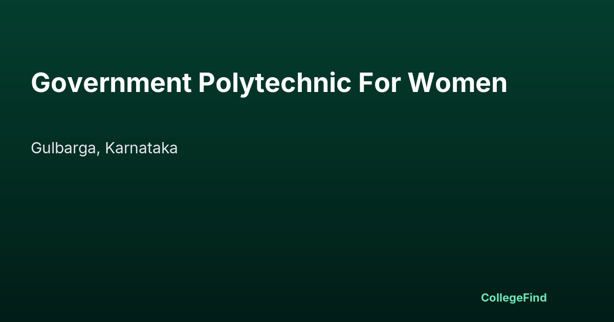 government polytechnic for women