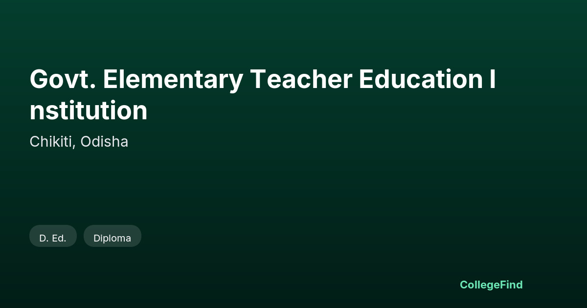 govt. elementary teacher education institution