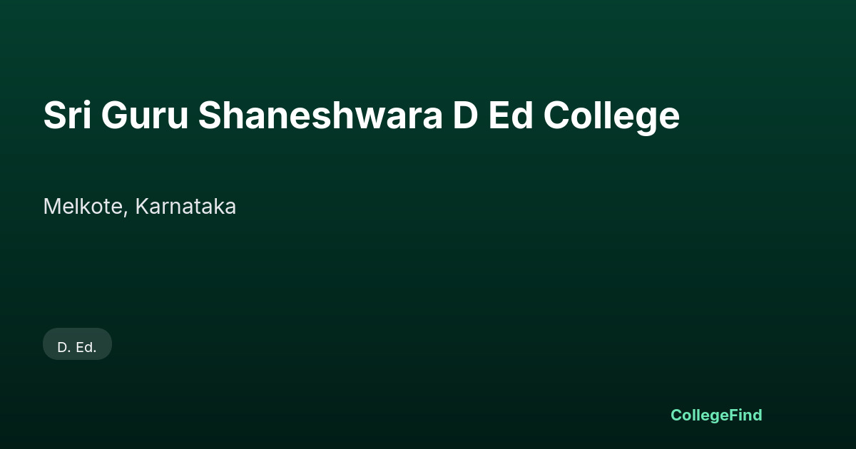 sri guru shaneshwara d ed college