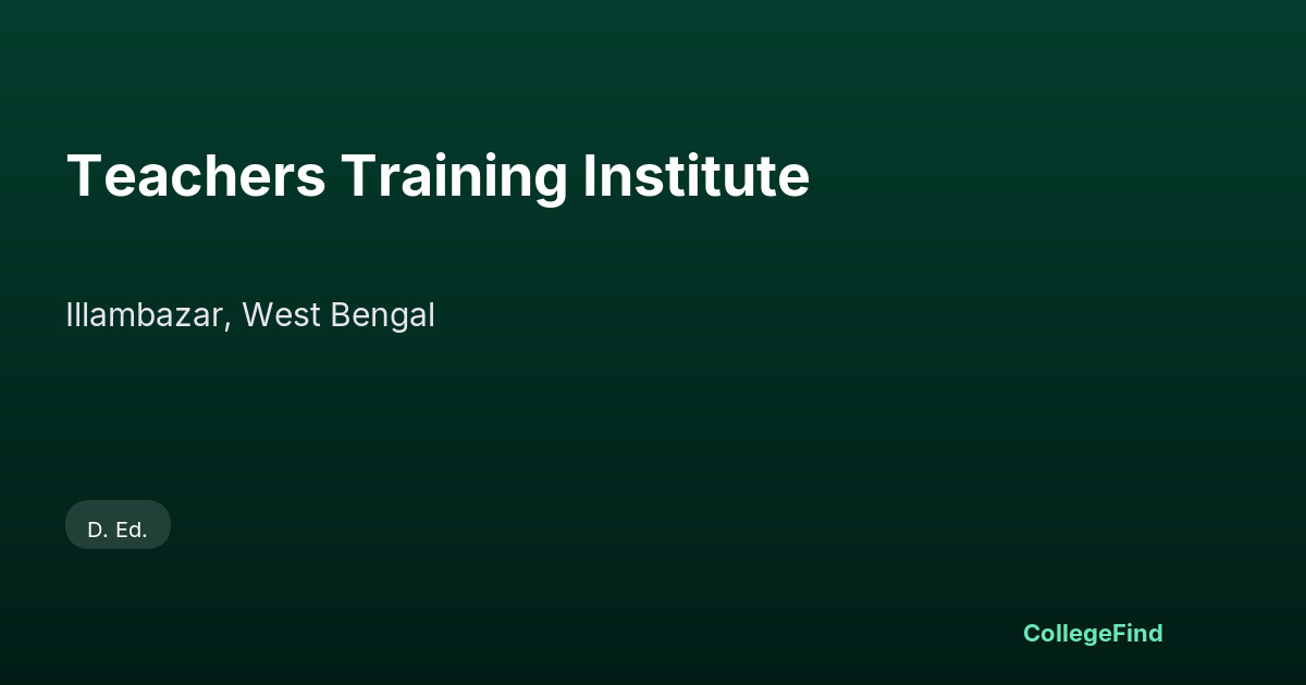 teachers training institute