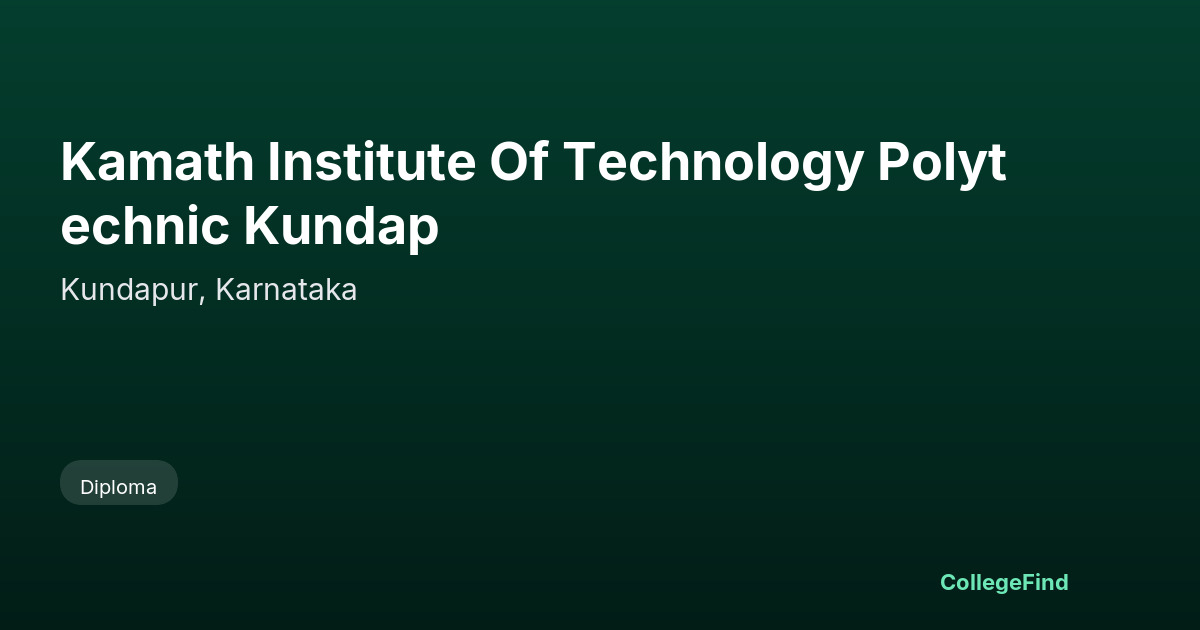 kamath institute of technology polytechnic kundap