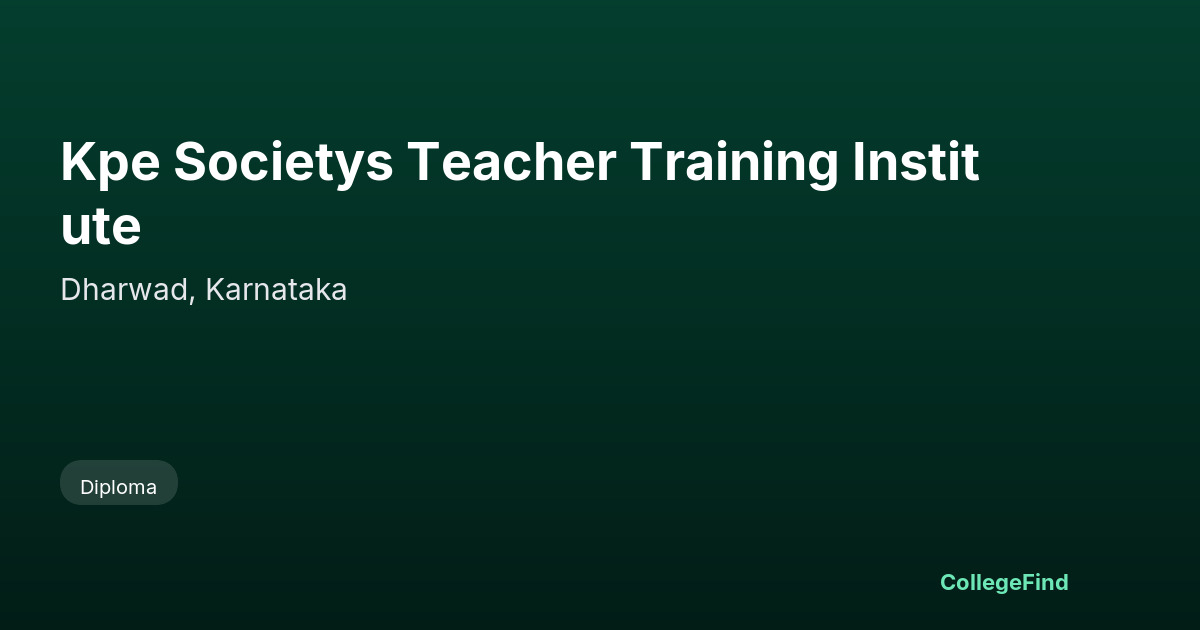 kpe societys teacher training institute