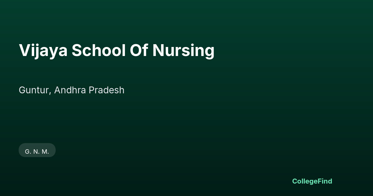 vijaya school of nursing