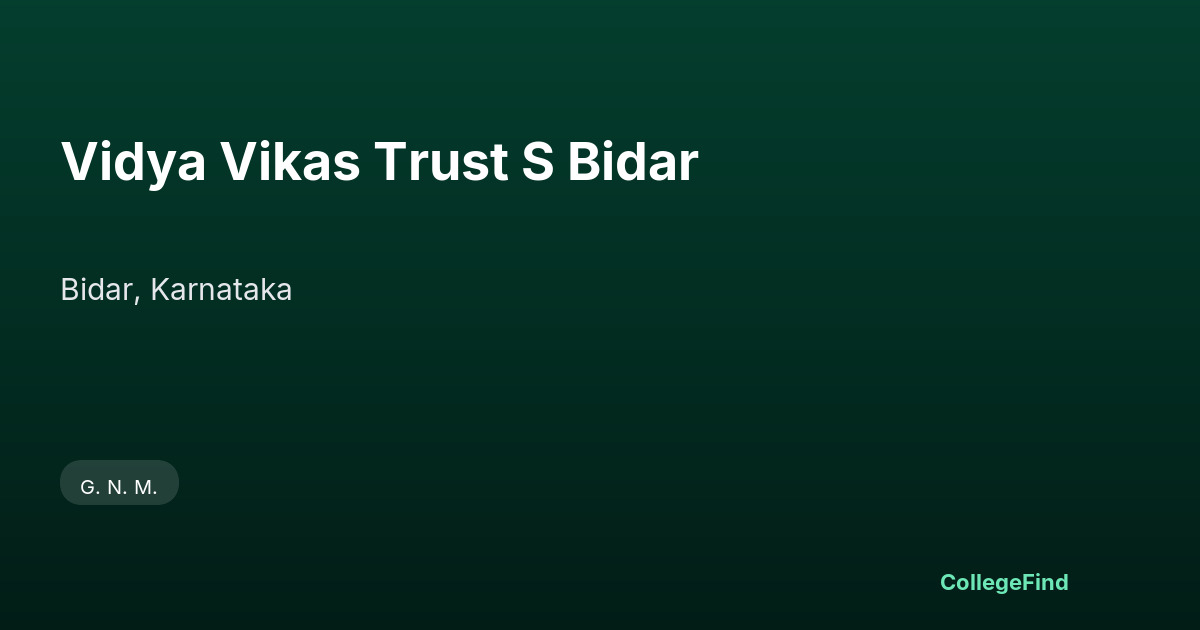 vidya vikas trust s bidar
