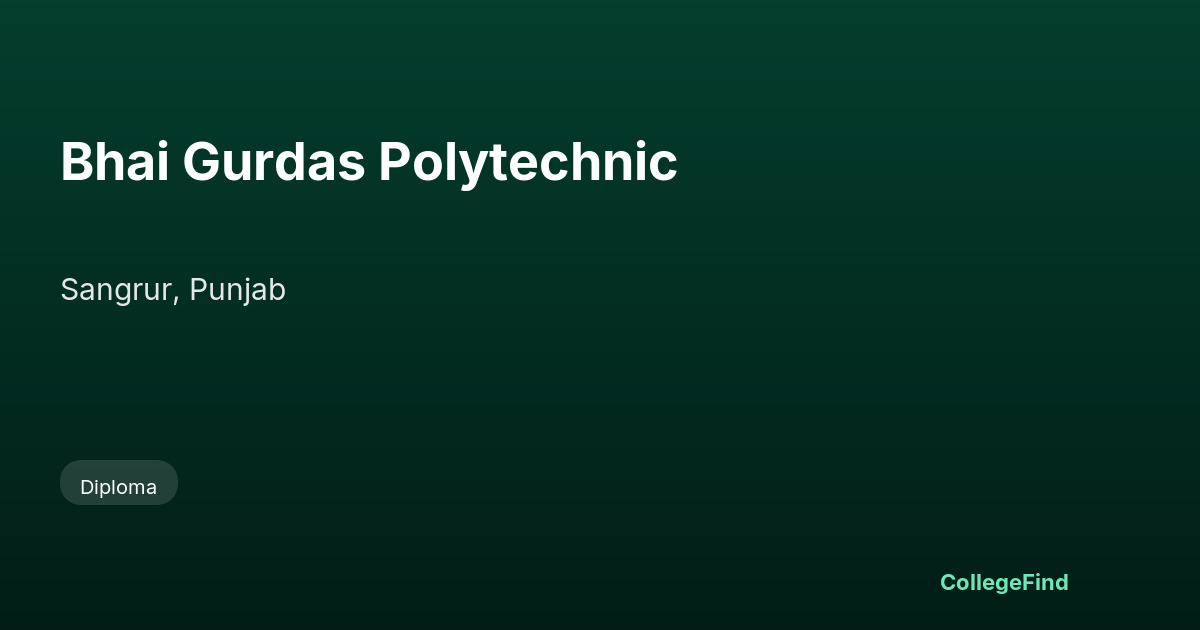 bhai gurdas polytechnic