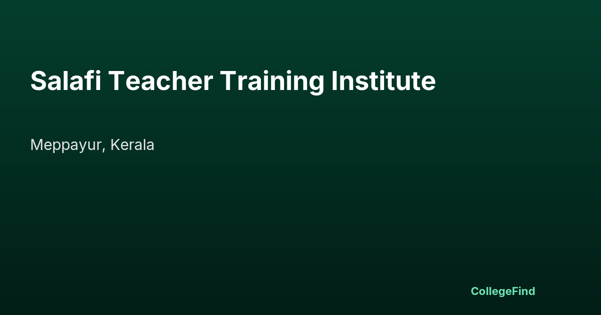 salafi teacher training institute