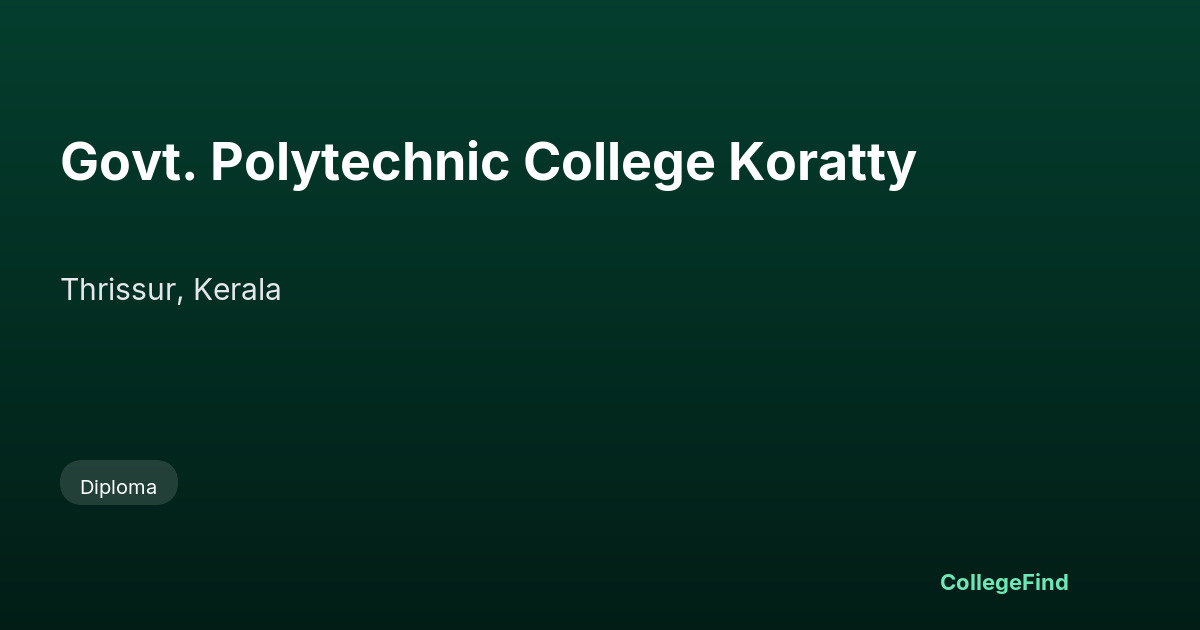 govt. polytechnic college koratty