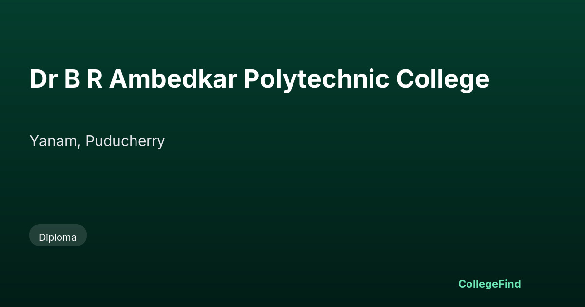 dr b r ambedkar polytechnic college