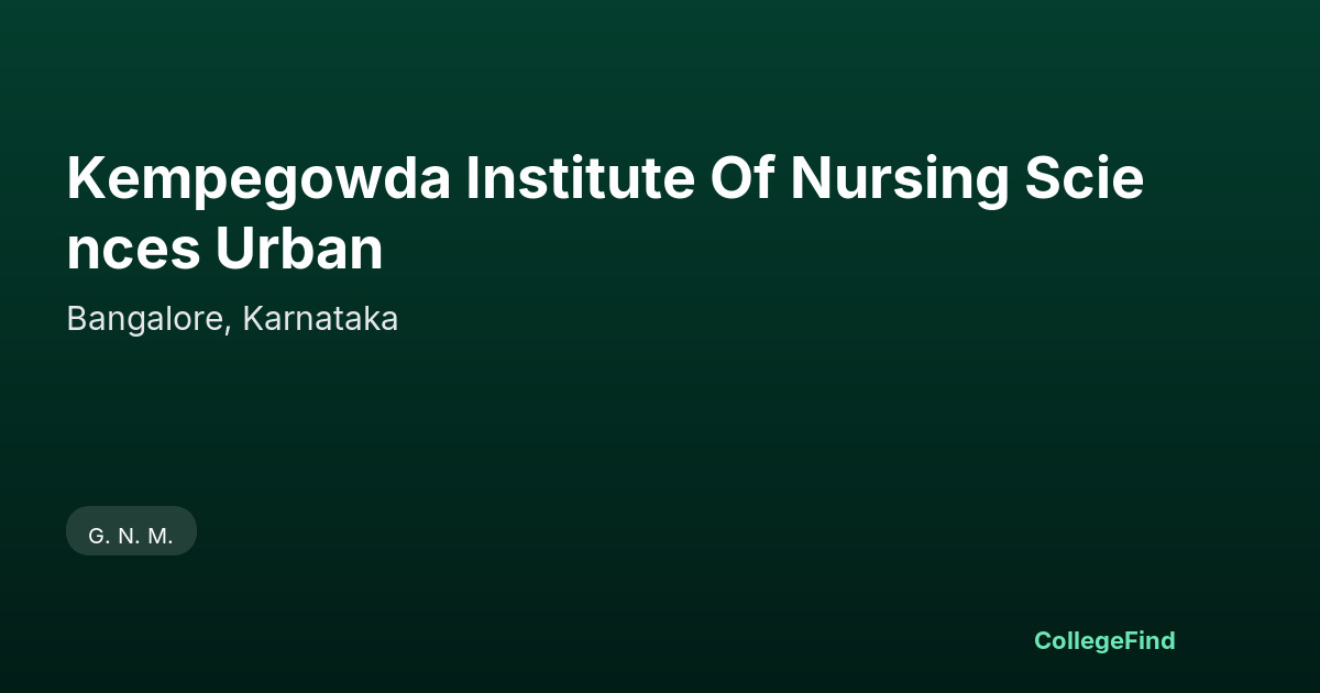 kempegowda institute of nursing sciences urban