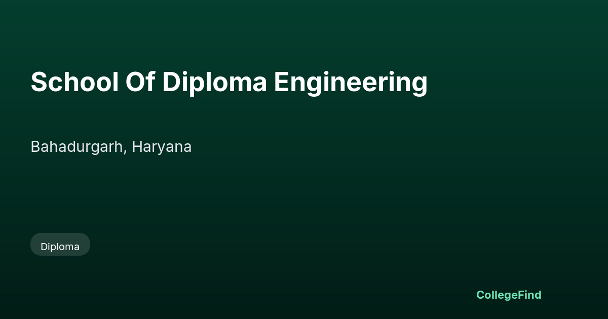 school of diploma engineering