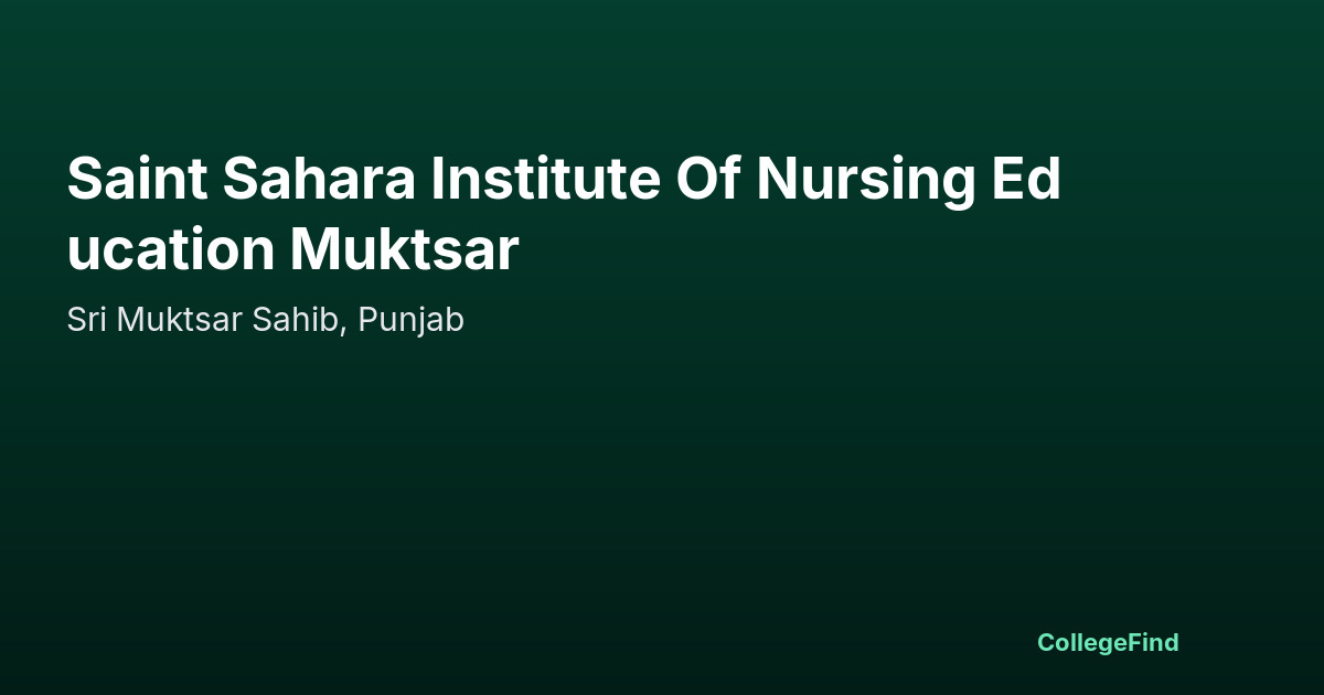 saint sahara institute of nursing education muktsar