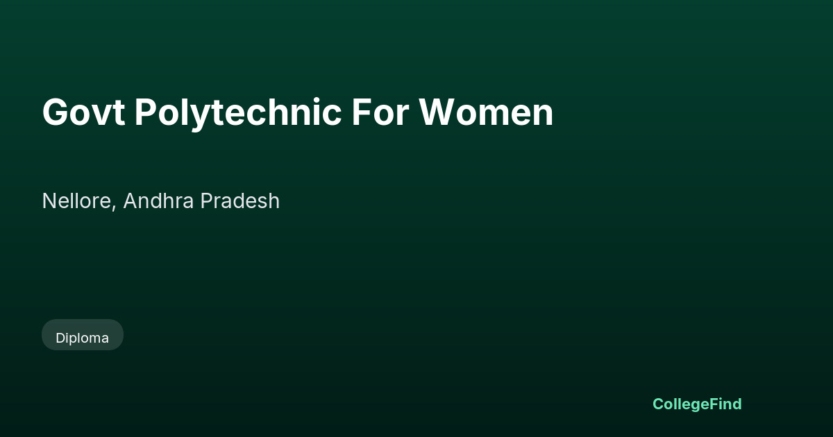 govt polytechnic for women