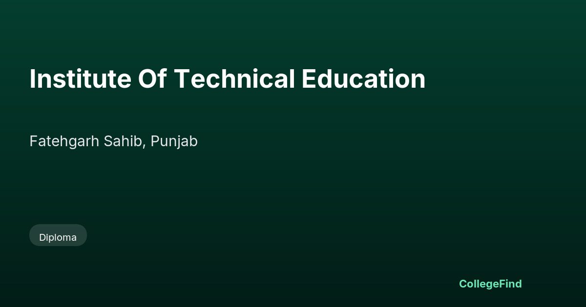institute of technical education