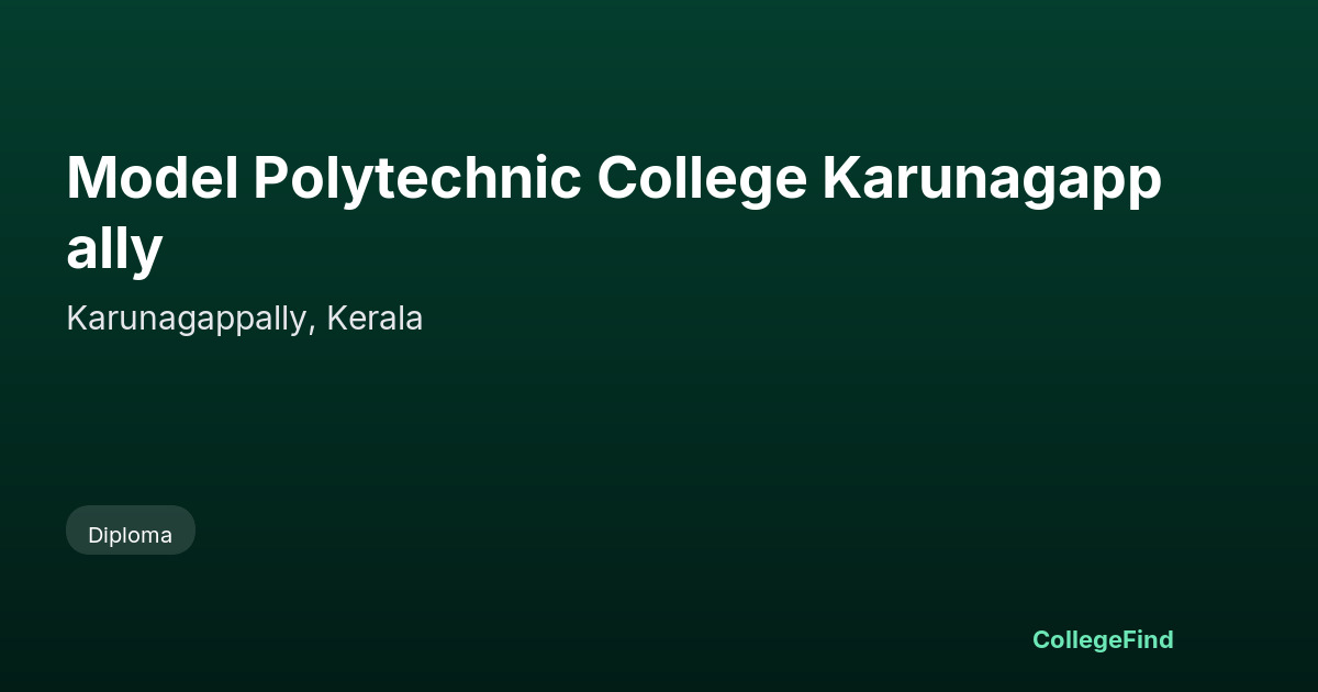 model polytechnic college karunagappally