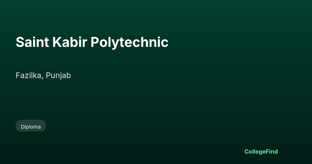 saint kabir polytechnic