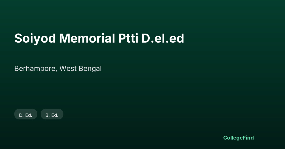 soiyod memorial ptti d.el.ed