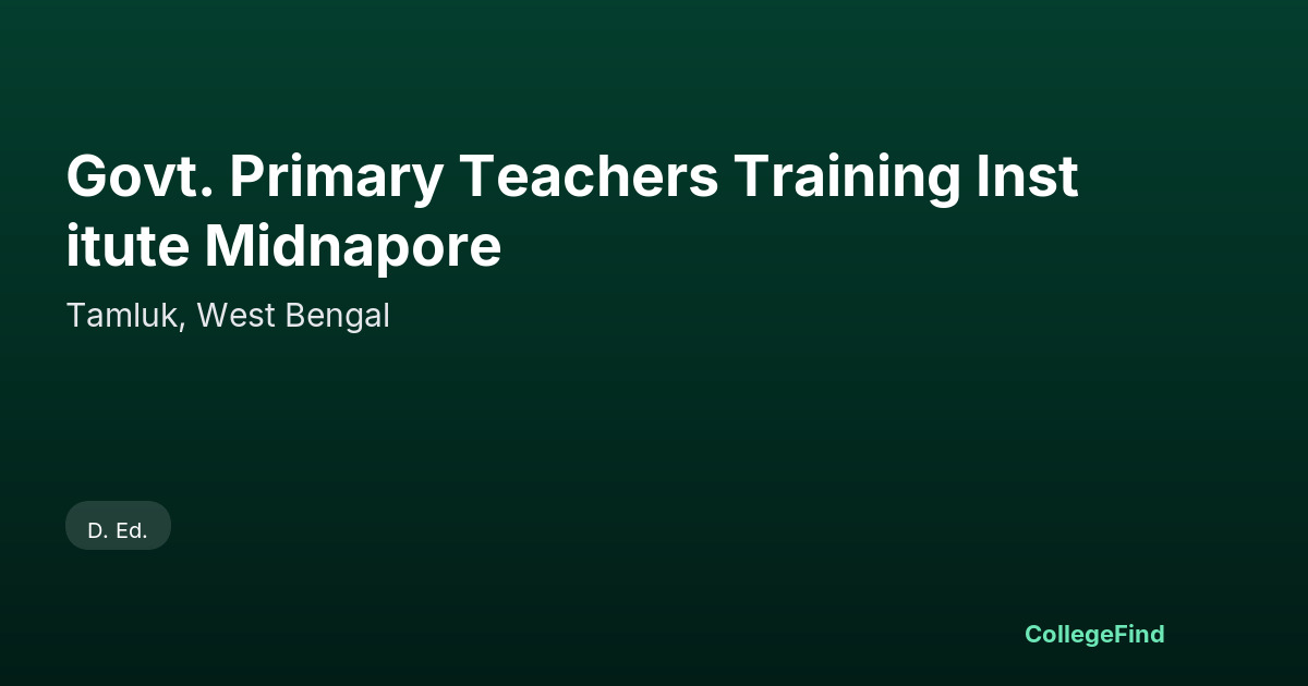 govt. primary teachers training institute midnapore