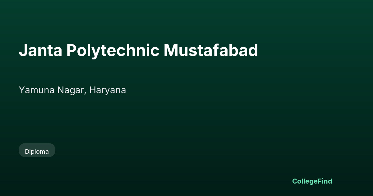 janta polytechnic mustafabad